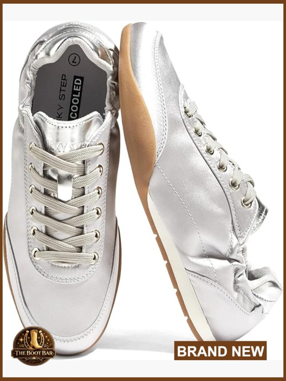 Retro Fashion Sneakers - Lightweight Non Slip Satin Walking Shoes
